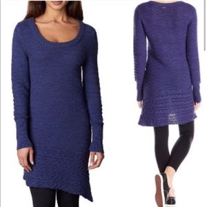 Prana Felicia 3D Cable Knit Blue Sweater Dress